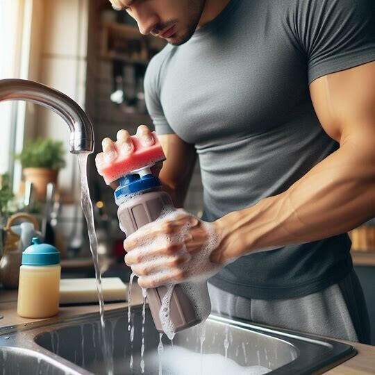 Shaker bottle cleaning